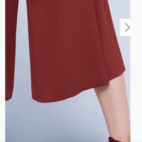 Anthropologie The Essential Culotte Wide Leg Capris Wine Red Size 0 - Picture 4 of 12